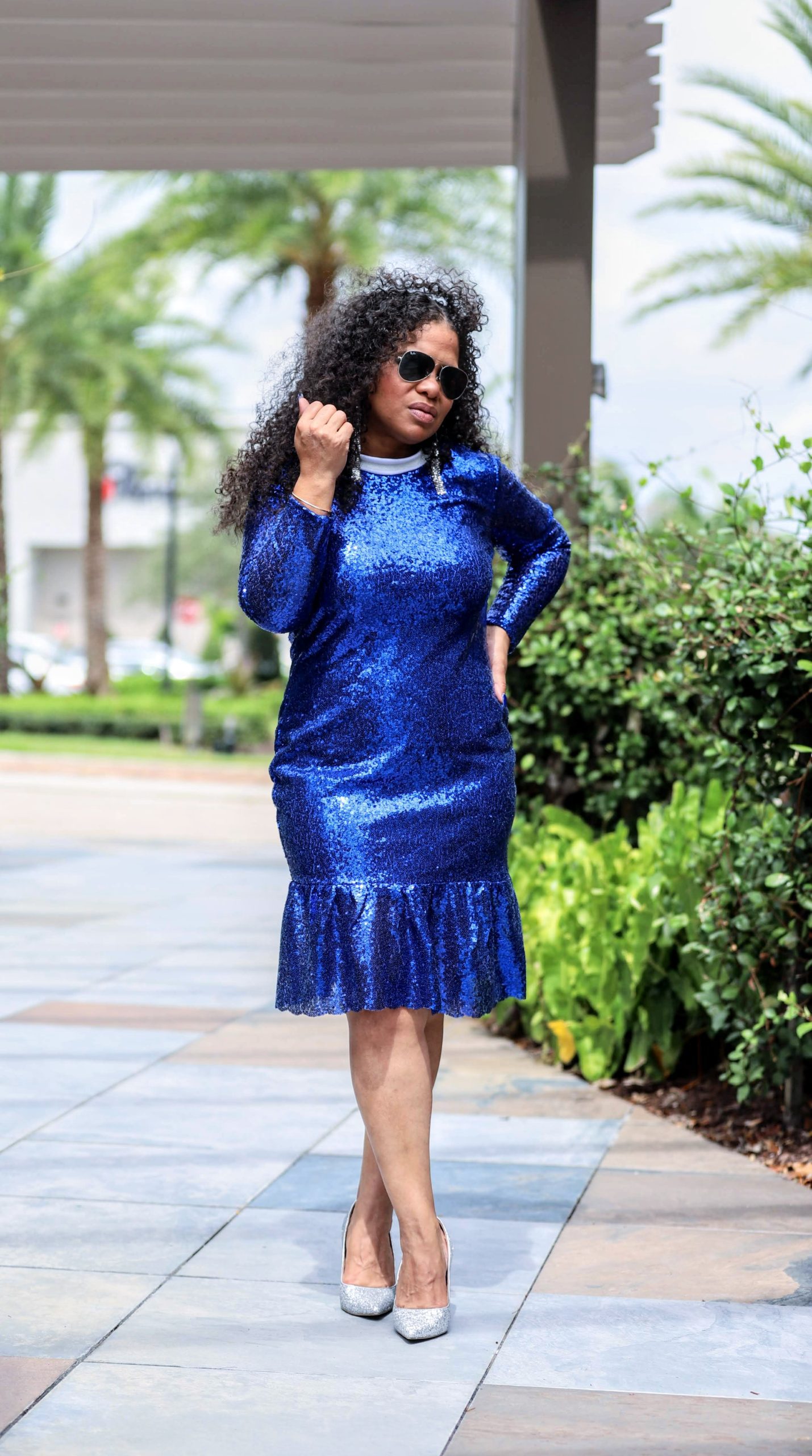 DIY Blue Sequin Dress