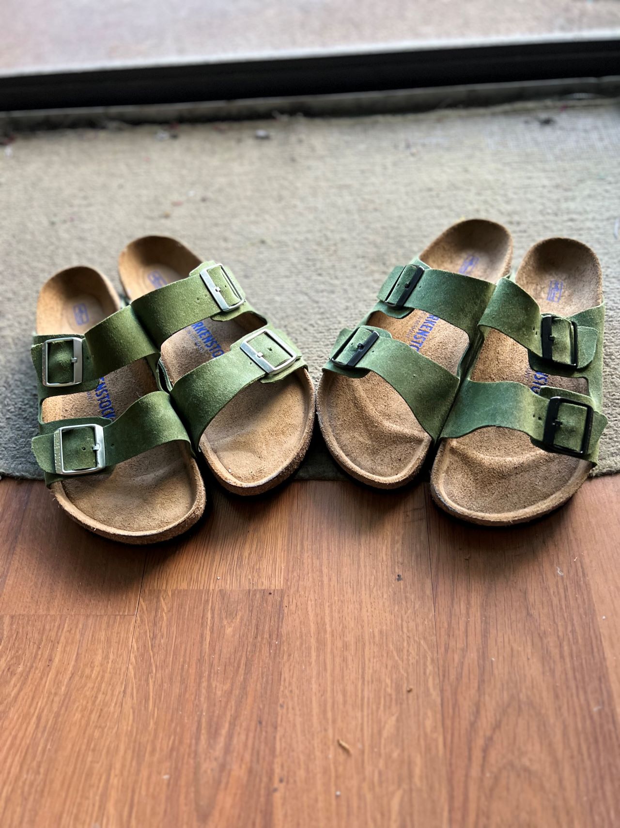 2 pair of greem diy arizona birkenstocks